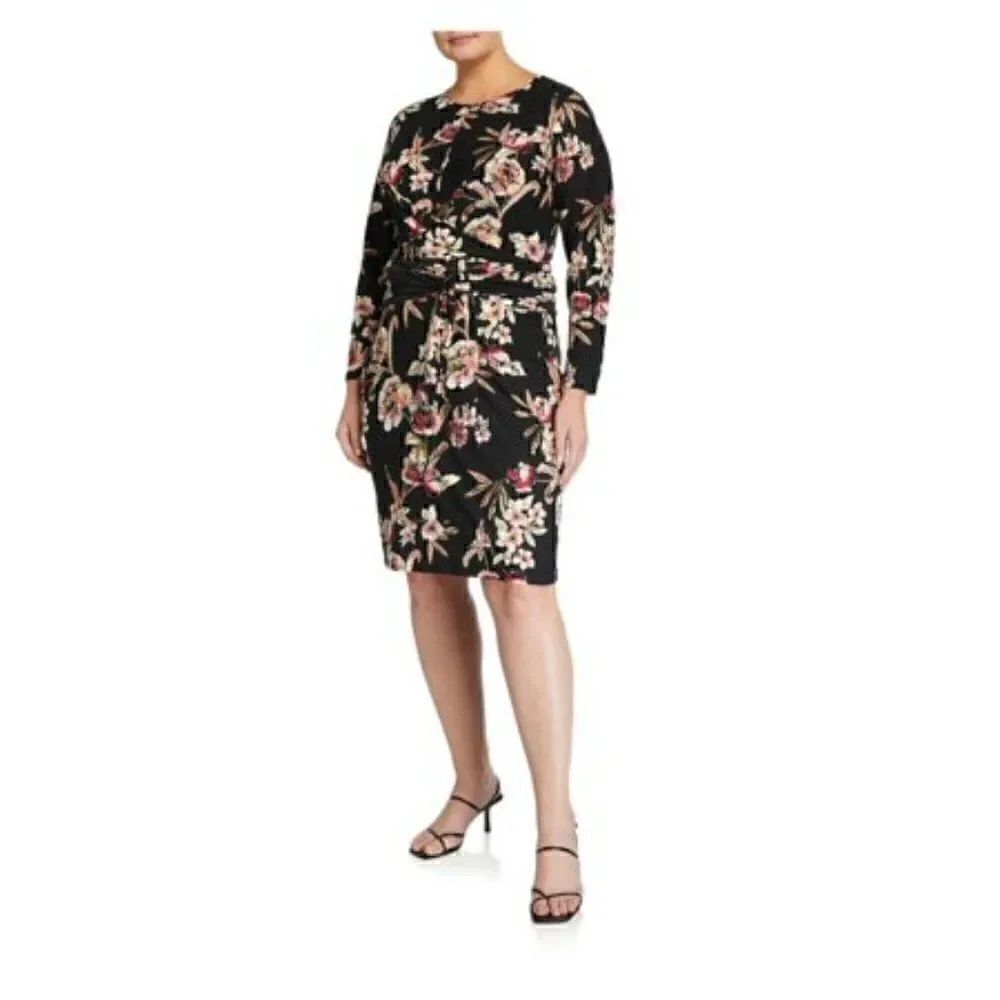 Rachel Roy Women's Tie Waist Long-Sleeve Dress Sz 0X